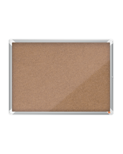 Avizier NOBO Premium Plus, interior, pluta, 8x A4, cu usa si cheie, natur