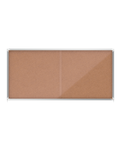 Avizier NOBO Premium Plus, interior, pluta, 27X A4, geam glisant si cheie, natur