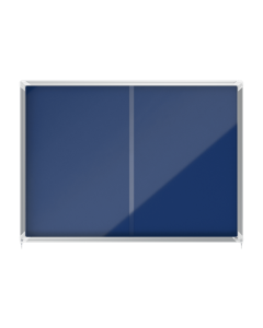 Avizier NOBO Premium Plus, interior, material textil, 18x A4, geam glisant si cheie, albastru