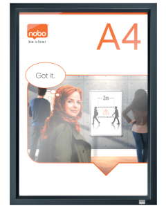 Rama pentru perete NOBO Impression Pro, aluminiu, cu clip, A4, grafit