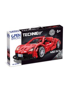 Masina sport rosie tip lego tehnic de constructie (482 piese)