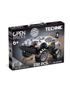 Monster truck argintiu tip lego tehnic de constructie (232 piese)