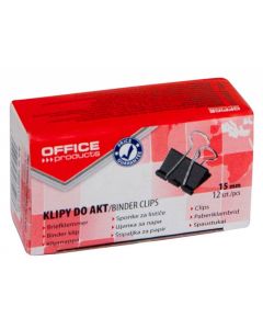 Clip hartie 15mm, 12buc/cutie, Office Products - negru