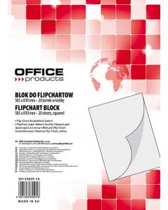 Rezerva hârtie pentru flipchart, 70g/mp, 58.5x81cm, 20coli/top, Office products - caroiata