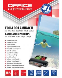 Folie pentru laminare,    A6  80 microni 100buc/top Office Products