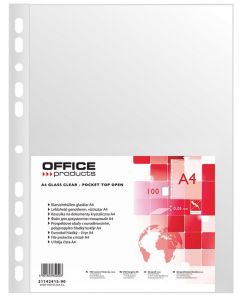 Folie protectie pentru documente A4, 50 microni, 100folii/set, Office Products - cristal