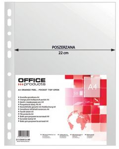 Folie protectie pentru documente A4, 90 microni, 50/set, Office Products Maxi - transparenta