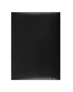 Mapa din carton plastifiat cu elastic, 300gsm, Office Products - negru