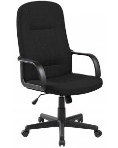 Scaun de birou, brate plastic, rotile, stofa, Office Products Malta - negru