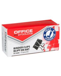 Clip hartie 32mm, 12buc/cutie, Office Products - negru