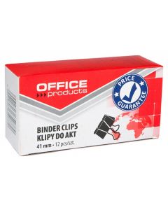 Clip hartie 41mm, 12buc/cutie, Office Products - negru