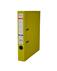 Biblioraft A4, plastifiat PP/paper, margine metalica, 50 mm, Optima Classic - galben