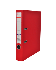 Biblioraft A4, plastifiat PP/paper, margine metalica, 50 mm, Optima Classic - rosu