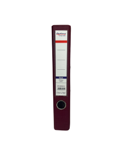 Biblioraft A4, plastifiat PP/paper, margine metalica, 50 mm, Optima Classic - visiniu