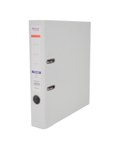 Biblioraft A4, plastifiat PP/PP, margine metalica, 50 mm, Optima Premium - alb