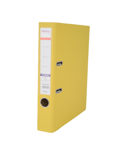 Biblioraft A4, plastifiat PP/PP, margine metalica, 50 mm, Optima Premium - galben
