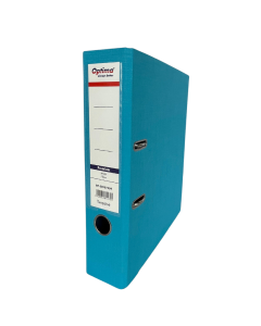 Biblioraft A4, plastifiat PP/PP, margine metalica, 75 mm, Optima Premium - turqoise