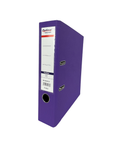Biblioraft A4, plastifiat PP/PP, margine metalica, 75 mm, Optima Premium - violet