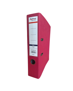 Biblioraft A4, plastifiat PP/PP, margine metalica, 75 mm, Optima Premium - rose