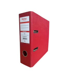 Biblioraft A5, plastifiat PP/PP, 75 mm, Optima Premium - rosu