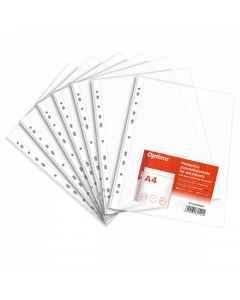 Folie protectie pentru documente A4,  40 microni, 100 folii/set, Optima - cristal
