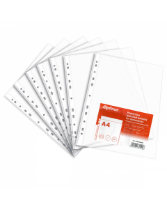 Folie protectie pentru documente A4,  50 microni, 100 folii/set, Optima - cristal