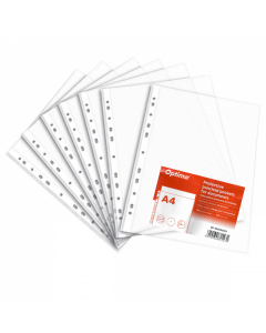 Folie protectie pentru documente A4,  50 microni, 100 folii/set, Optima - transparent