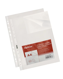 Mapa protectie "L" pentru documente A4, PP - 180 microni, 50 buc/set, Optima - cristal
