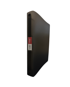 Caiet mecanic 4 inele - D16mm, coperti flexibile PP, Optima Flex - negru transparent