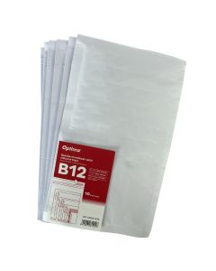 Plic antisoc B12, 140x225mm - ext., 120x215mm - int., lipire siliconica, 10 buc/set, Optima - alb