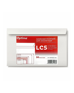 Plic C5 (162x229mm), lipire siliconica,  50 buc/set, deschidere pe latura mare, Optima - alb