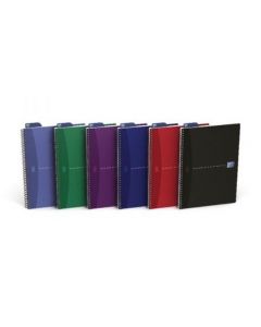 Caiet cu spirala A5, OXFORD Office Essentials, 90 file - 90g/mp, Scribzee, coperta carton - dictando
