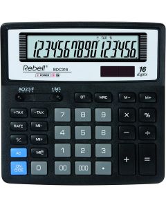 Calculator de birou, 16 digits, 156 x 156 x 30 mm, Rebell BDC 316 BX - negru
