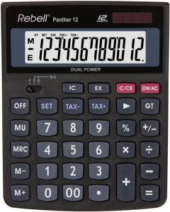 Calculator de birou, 12 digits, 147 x 115 x 32  mm, Rebell Panther 12 - negru