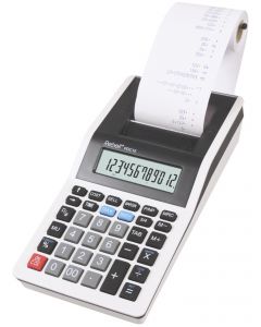 Calculator cu banda, 12 digits, 219 x 154 x 58 mm, Rebell PDC 10 - alb/negru