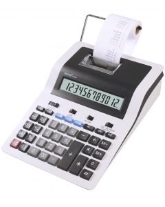 Calculator cu banda, 12 digits, 255 x 190 x 70 mm, Rebell PDC 30 - alb/negru