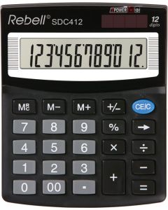 Calculator de birou, 12 digits, 125 x 100 x 27 mm, Rebell SDC 412 - negru