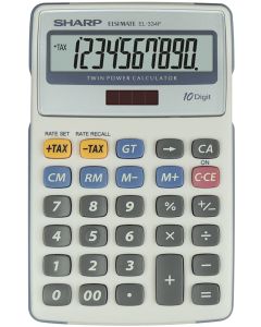 Calculator de birou, 10 digits, 170 x 108 x 15 mm, dual power, SHARP EL-334FB - gri