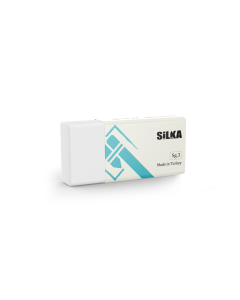 Radiera pentru creion, 39.5x18.5x12mm, PVC-free, nu lasa reziduuri, SILKA Text Mate - alba
