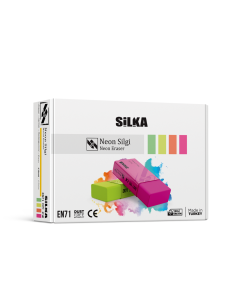 Radiera pentru creion, 44x22x13.5mm, PVC-free, nu lasa reziduuri, SILKA Neon - culori asortate