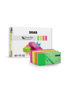Radiera pentru creion, 39.5x18.5x12mm, PVC-free, nu lasa reziduuri, SILKA Neon - culori asortate