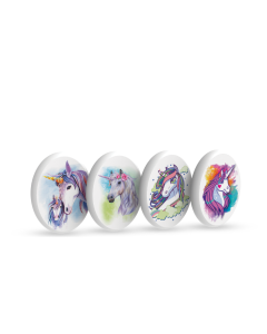 Radiera pentru creion, 44x58x10mm, PVC-free, nu lasa reziduuri, SILKA Unicorn - forma ovala - alba