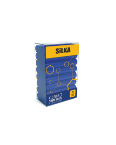 Radiera pentru creion, 42x8x23mm, PVC-free, nu lasa reziduuri, 8buc/set, SILKA Curved Exam -albastra