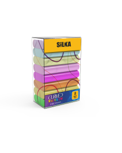 Radiera pt creion, 42x8x23mm, PVC-free, nu lasa reziduuri, 8buc/set, SILKA Curved Rainbow - asortate