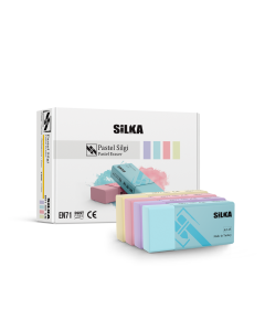 Radiera pentru creion, 39.5x18.5x12mm, PVC-free, nu lasa reziduuri, SILKA Pastel - culori asortate