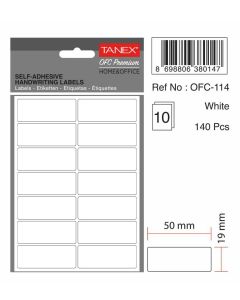 Etichete autoadezive albe, 19 x 50 mm, 140 buc/set, TANEX