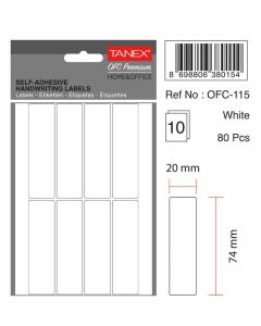 Etichete autoadezive albe, 23 x 40 mm, 120 buc/set, TANEX