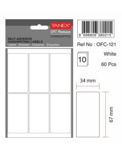 Etichete autoadezive albe,  34 x 67 mm, 80 buc/set, TANEX