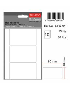 Etichete autoadezive albe,  48 x 80 mm, 80 buc/set, TANEX