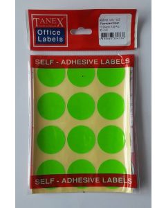 Etichete autoadezive color, D32 mm, 60 buc/set, TANEX - verde